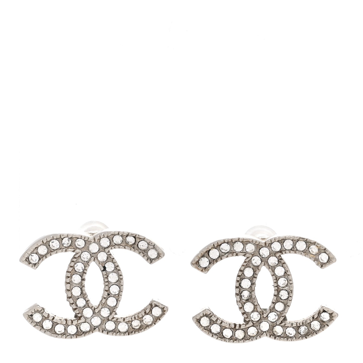 Crystal CC Earrings Silver