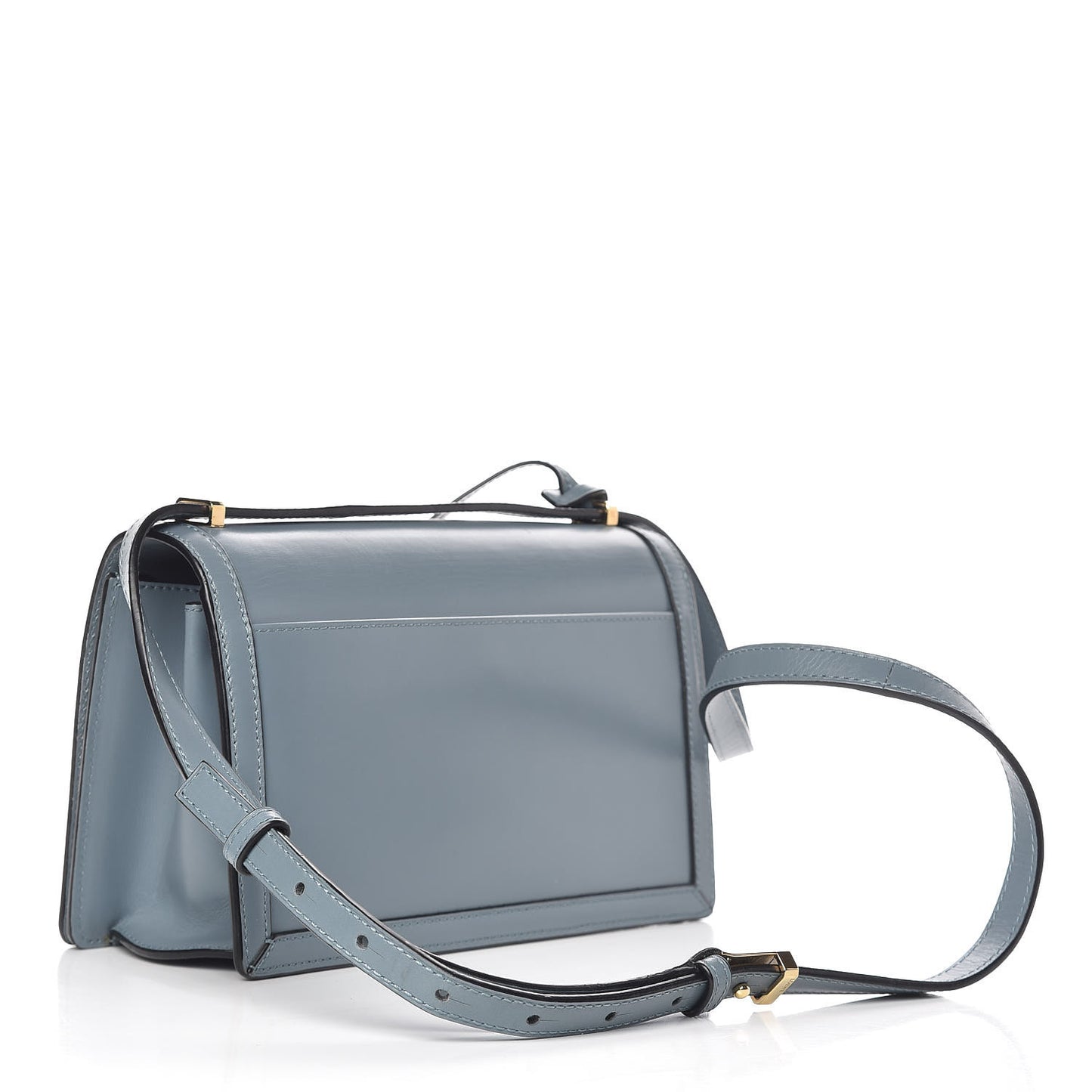 Calfskin Medium Barcelona Shoulder Bag Stone Blue