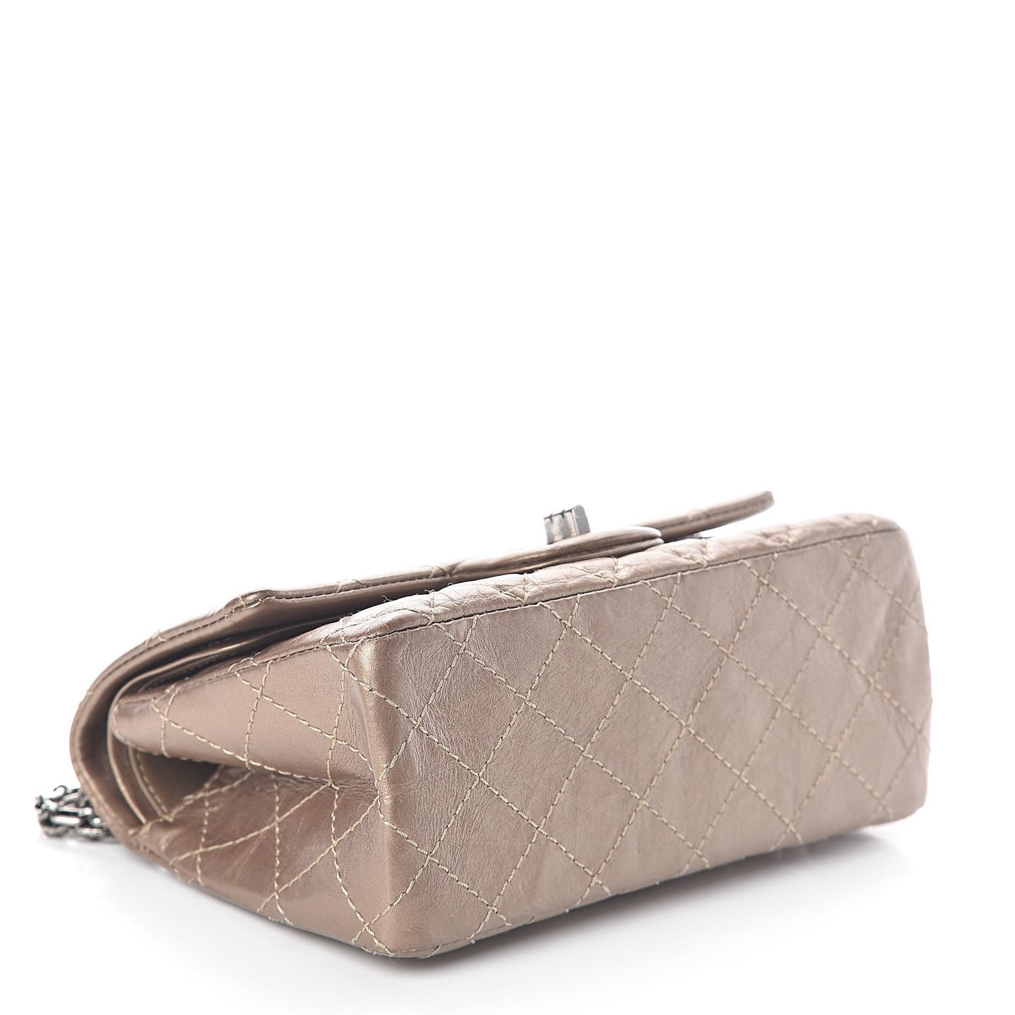 Metallic Calfskin Quilted 2.55 Reissue 224 Flap Gold