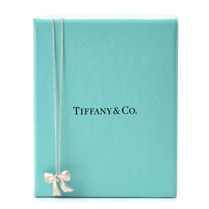 Tiffany Sterling Silver Small Ribbon Pendant Necklace 7 of 7