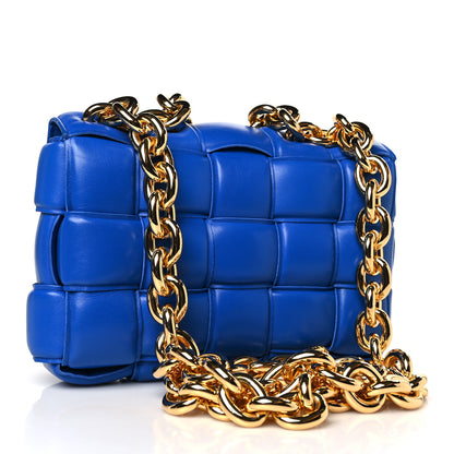 Bottega Veneta Lambskin Maxi Intreccio Padded Chain Cassette Crossbody Bag Cobalt 3 of 9