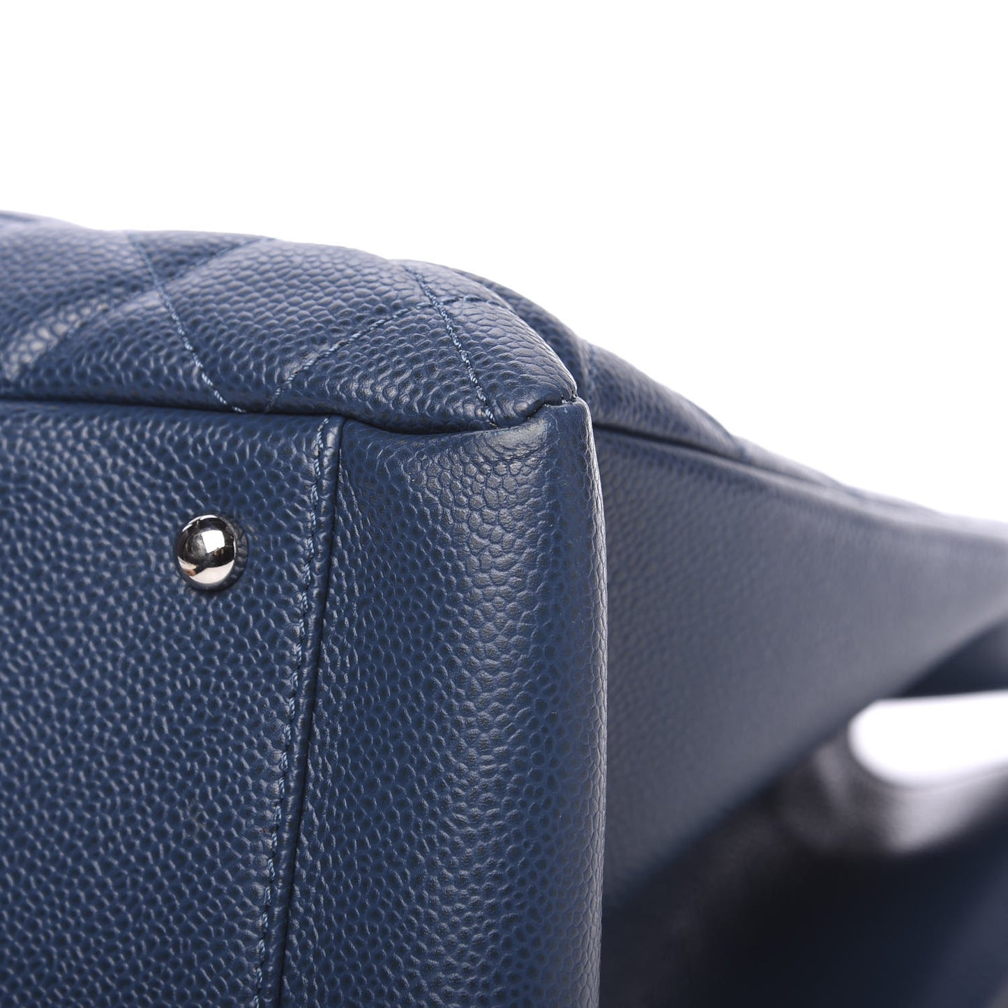 Caviar Quilted XL Grand Shopping Tote GST Navy Blue