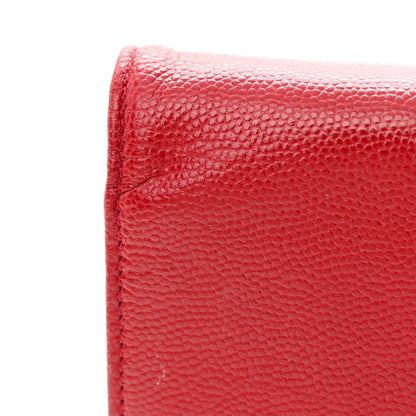 Chanel Caviar Sevruga Wallet on Chain WOC Red 13 of 13