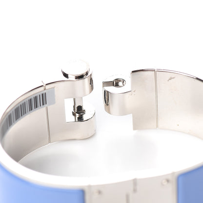 Hermes Enamel Charniere Uni Wide Hinged Bracelet M Bleu Lavande 4 of 6