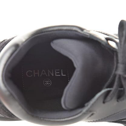 Chanel Toile Suede Calfskin CC Sneakers 36.5 Black 7 of 7