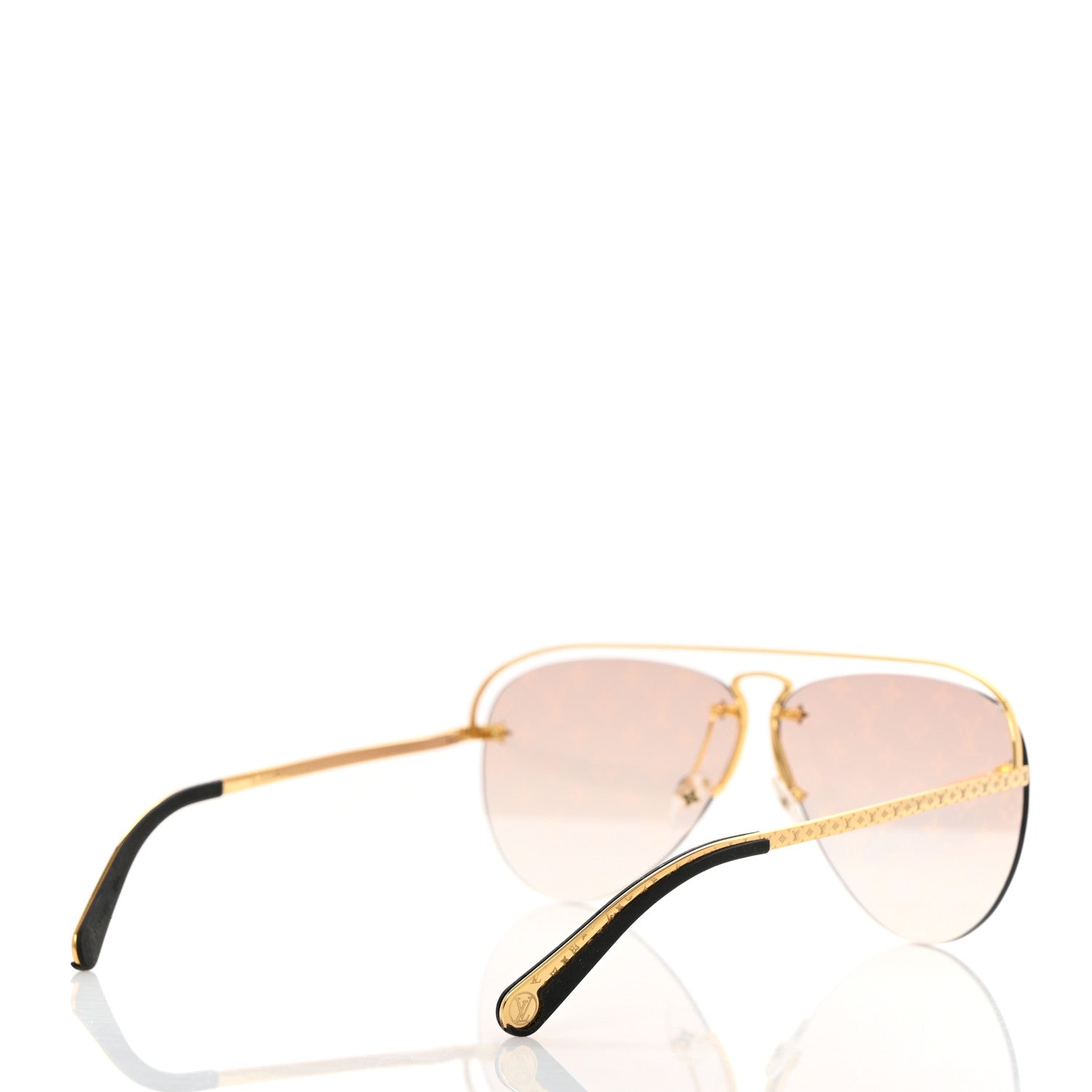 Louis Vuitton Monogram Grease Sunglasses Z1366E Gold 4 of 8