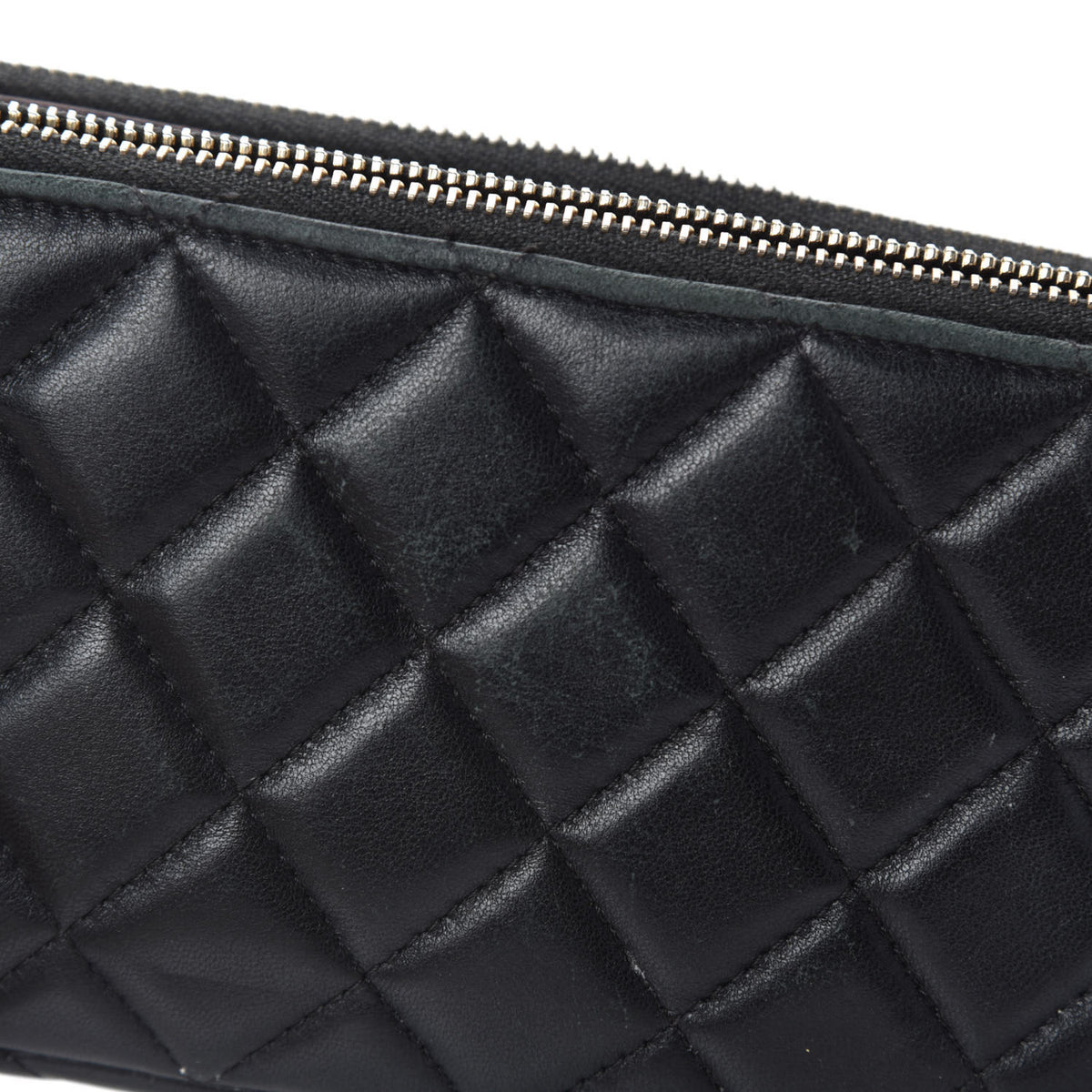 Lambskin Quilted Small Clutch With Chain Black