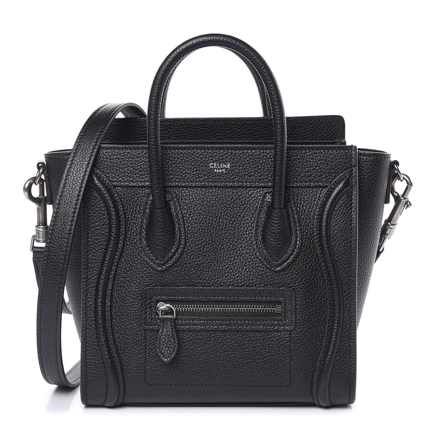 Drummed Calfskin Nano Luggage Black