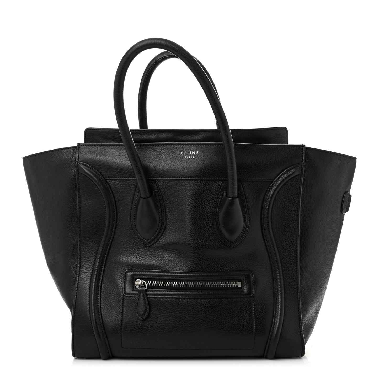 Drummed Calfskin Mini Luggage Black