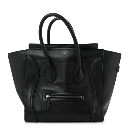 Celine Drummed Calfskin Mini Luggage Black 1 of 12