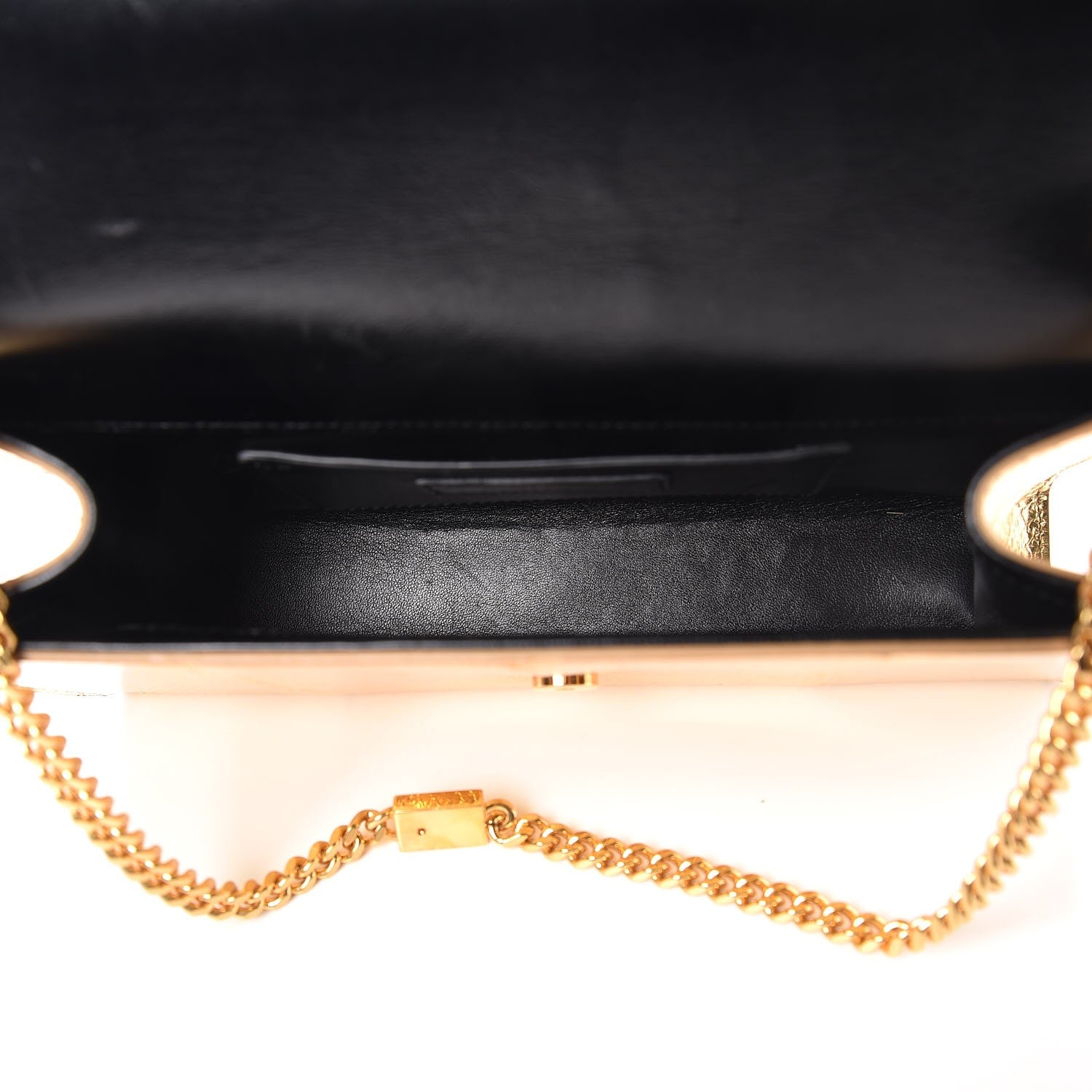 Saint Laurent Metallic Snakeskin Medium Classic Monogram Kate Tassel Satchel Oro 5 of 9