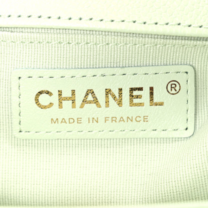 Chanel Caviar Chevron Quilted Small Boy Flap Light Green 6 of 10