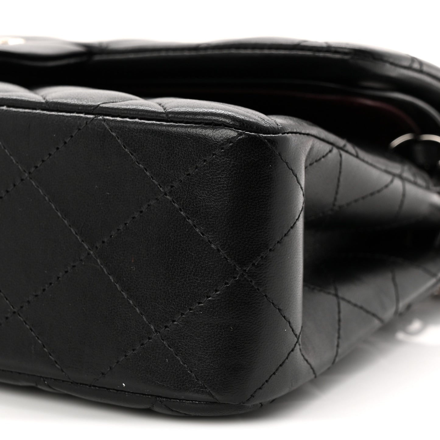 Lambskin Quilted Small Double Flap Black