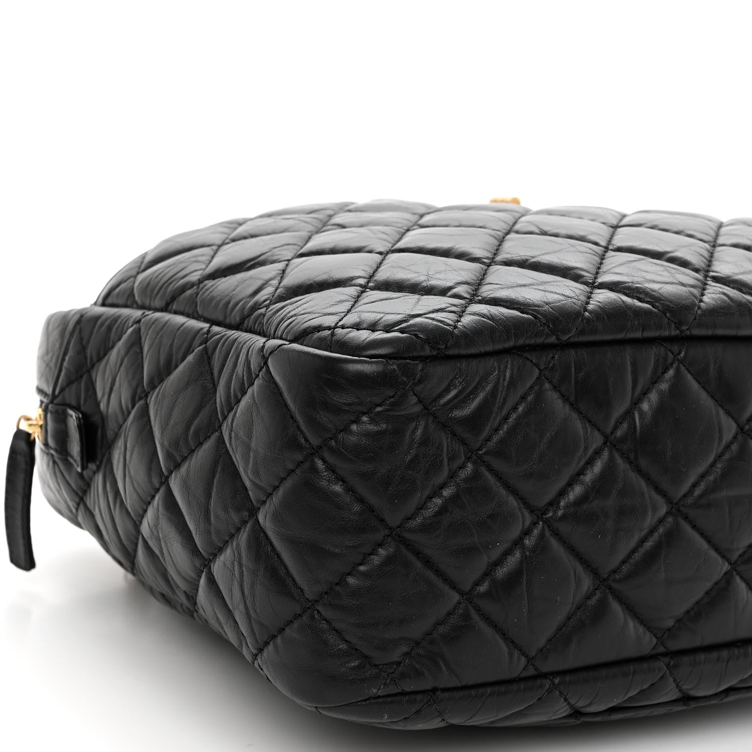 Chanel Aged Calfskin Quilted Large Reissue Camera Case Black 9 of 10