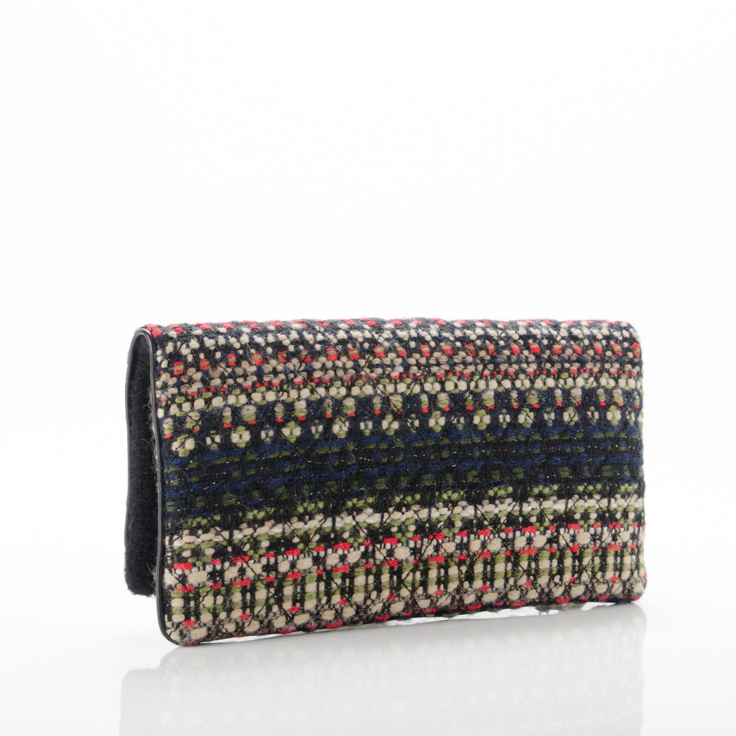 Tweed Quilted CC Beauty Clutch Black