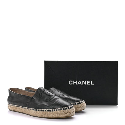 Chanel Lambskin CC Espadrilles 38 Black 10 of 10