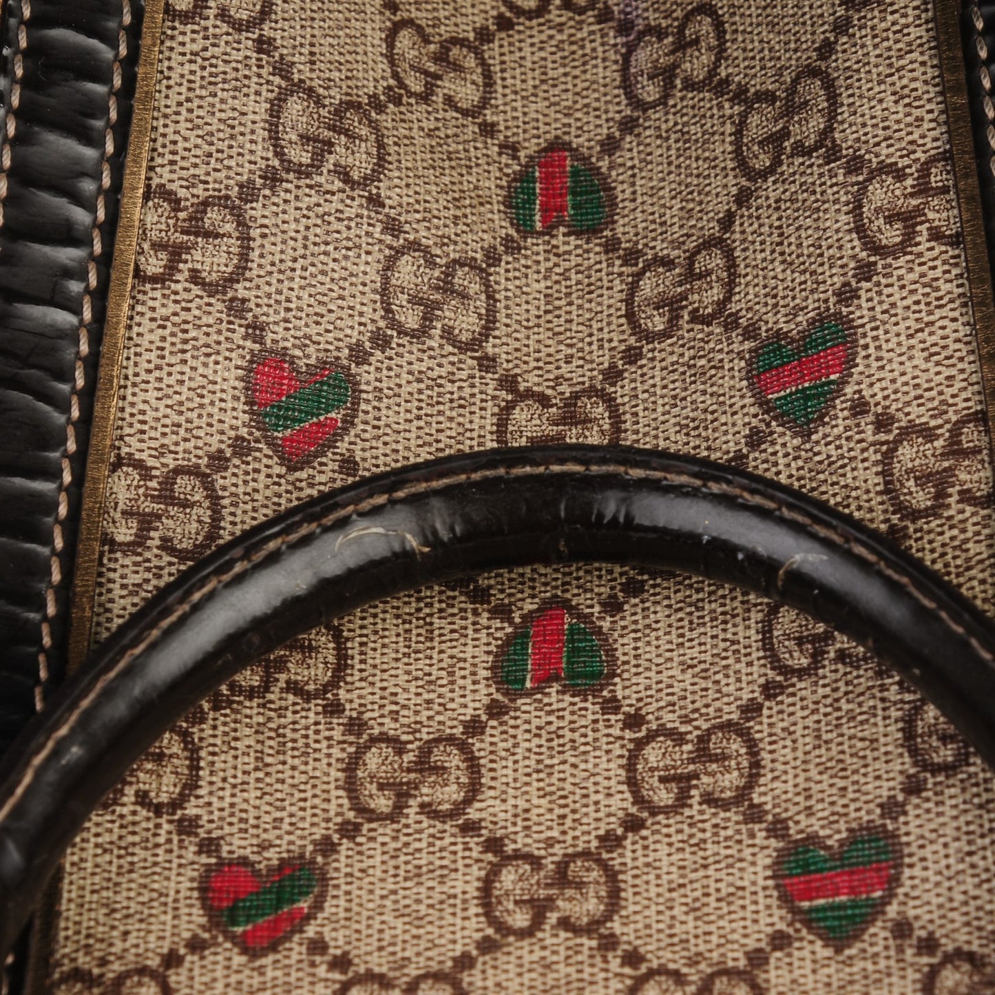 GG Plus Monogram Hearts Medium Joy Boston Dark Brown