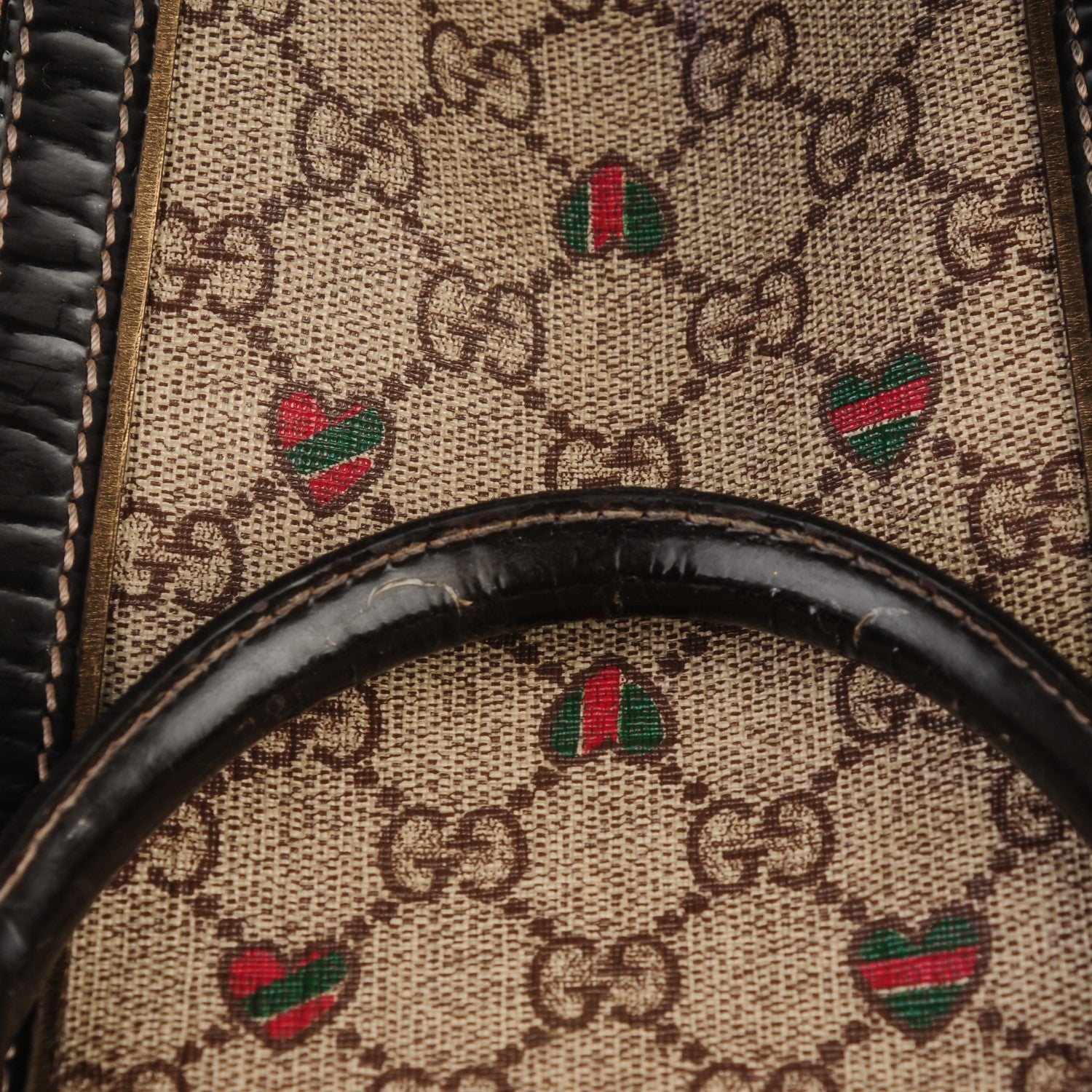Gucci GG Plus Monogram Hearts Medium Joy Boston Dark Brown 13 of 17