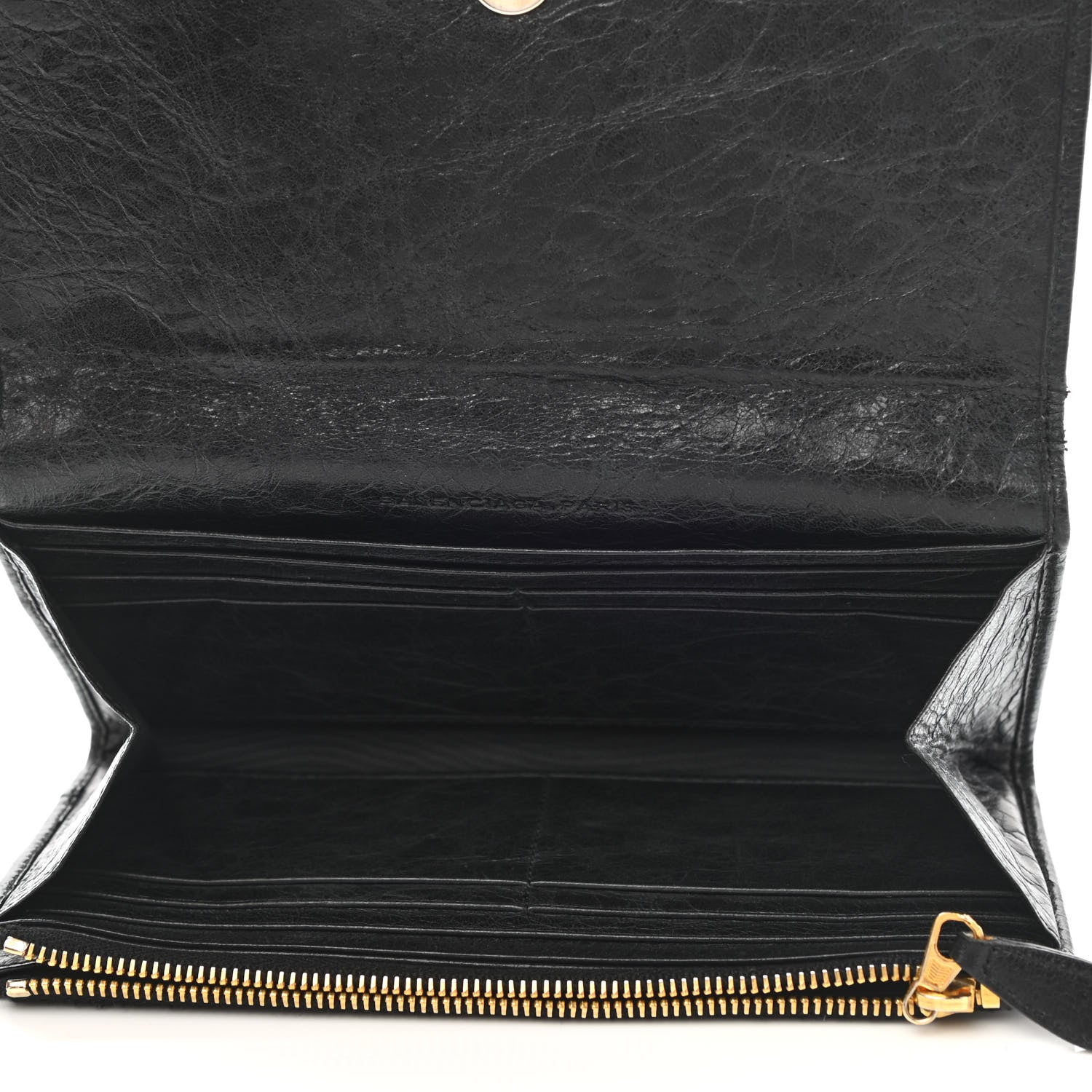 Balenciaga Agneau Giant 12 Gold Hardware Money Wallet Black 5 of 9