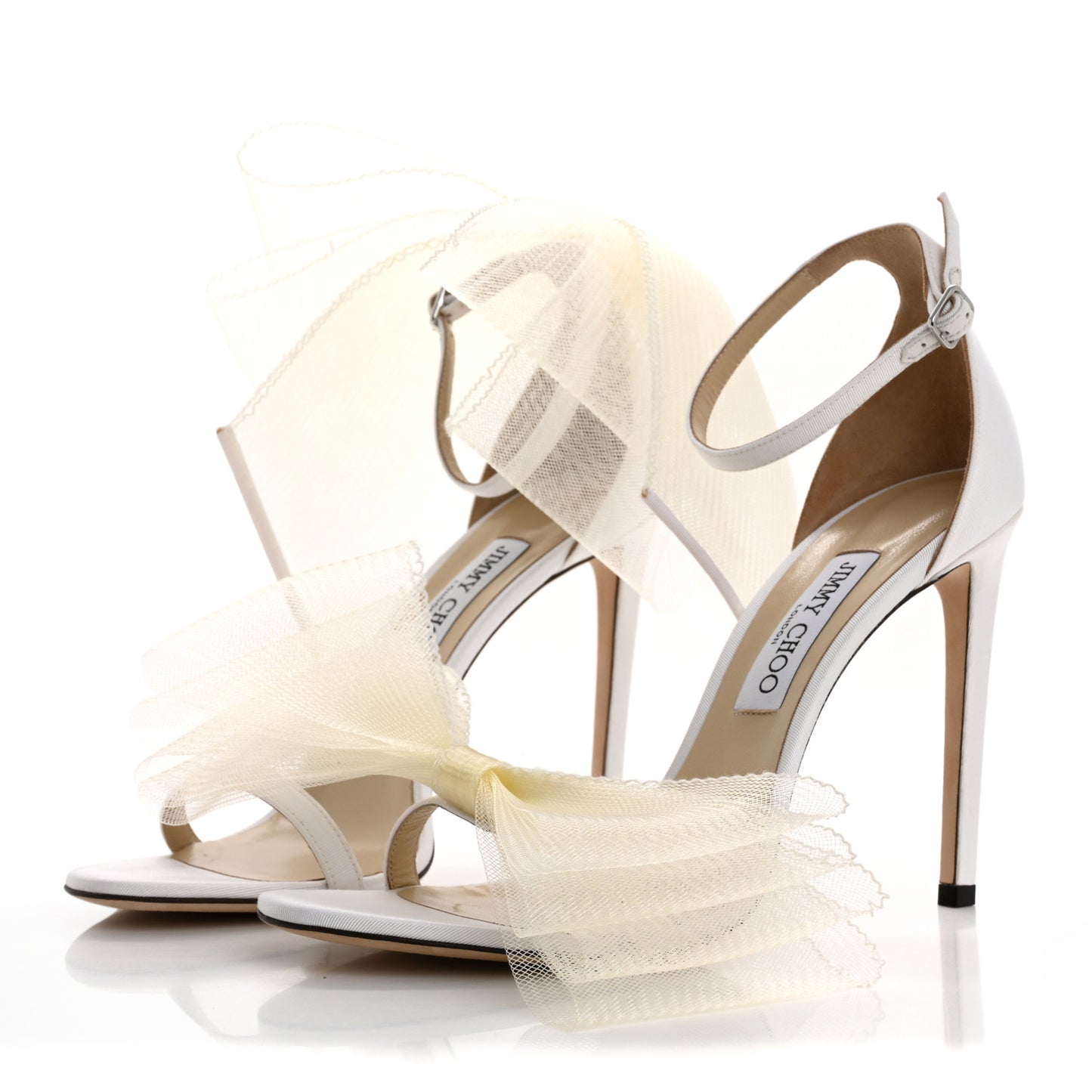 Grosgrain Asymmetric Mesh Fascinator Aveline 100 Bow Sandals 41 Latte