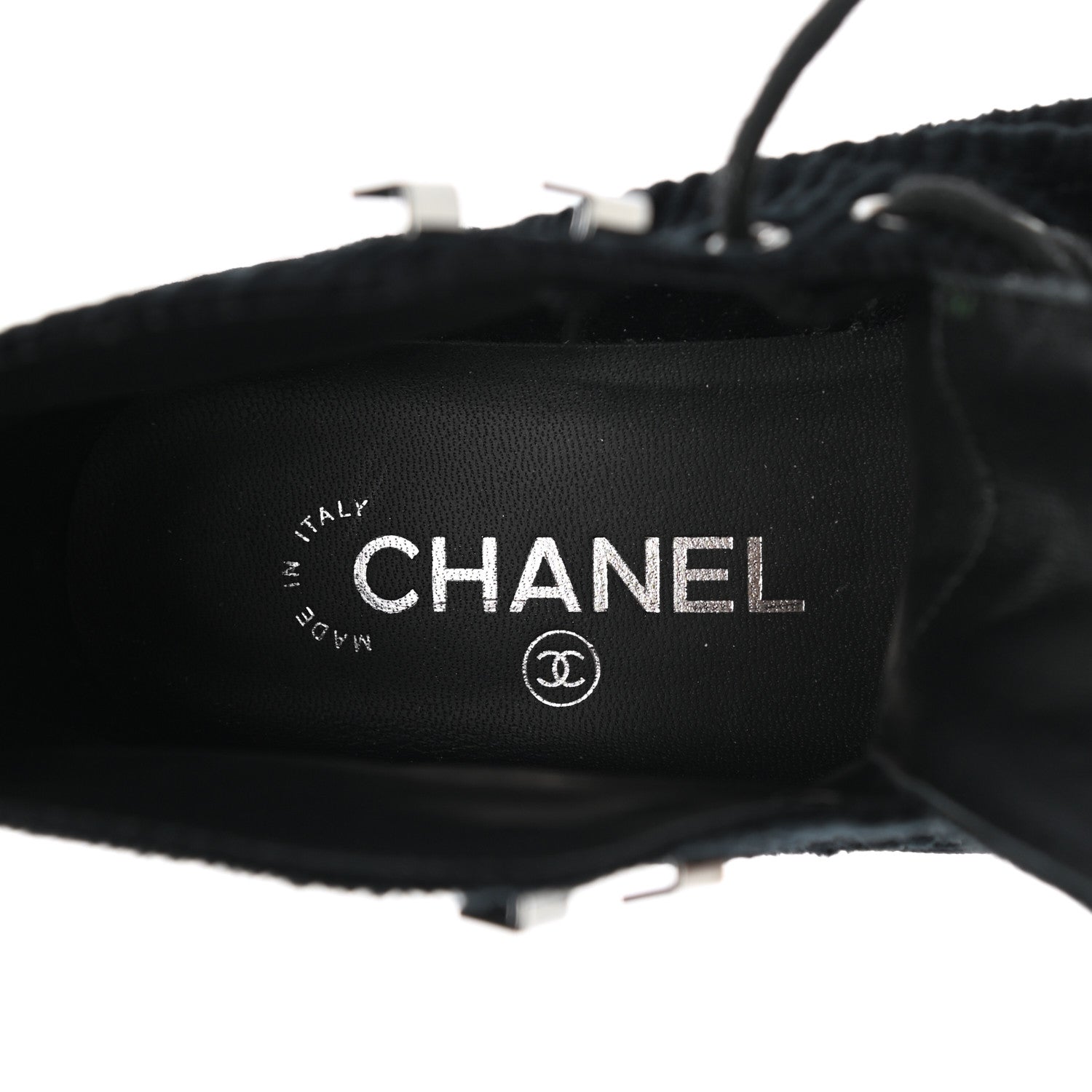 Chanel Velvet CC Cap Toe Boots 38 Black 7 of 10