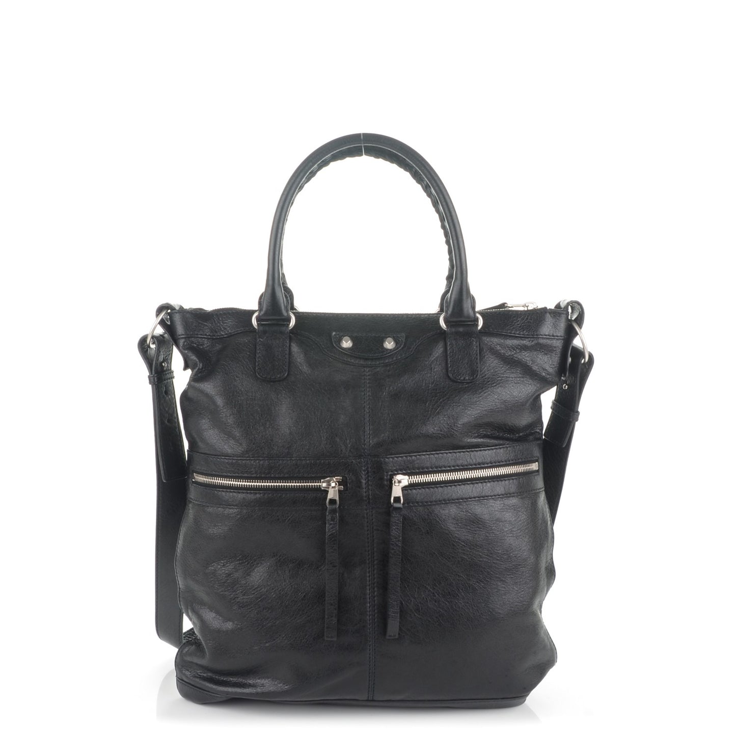 Agneau Classic Hardware Square Tote Black