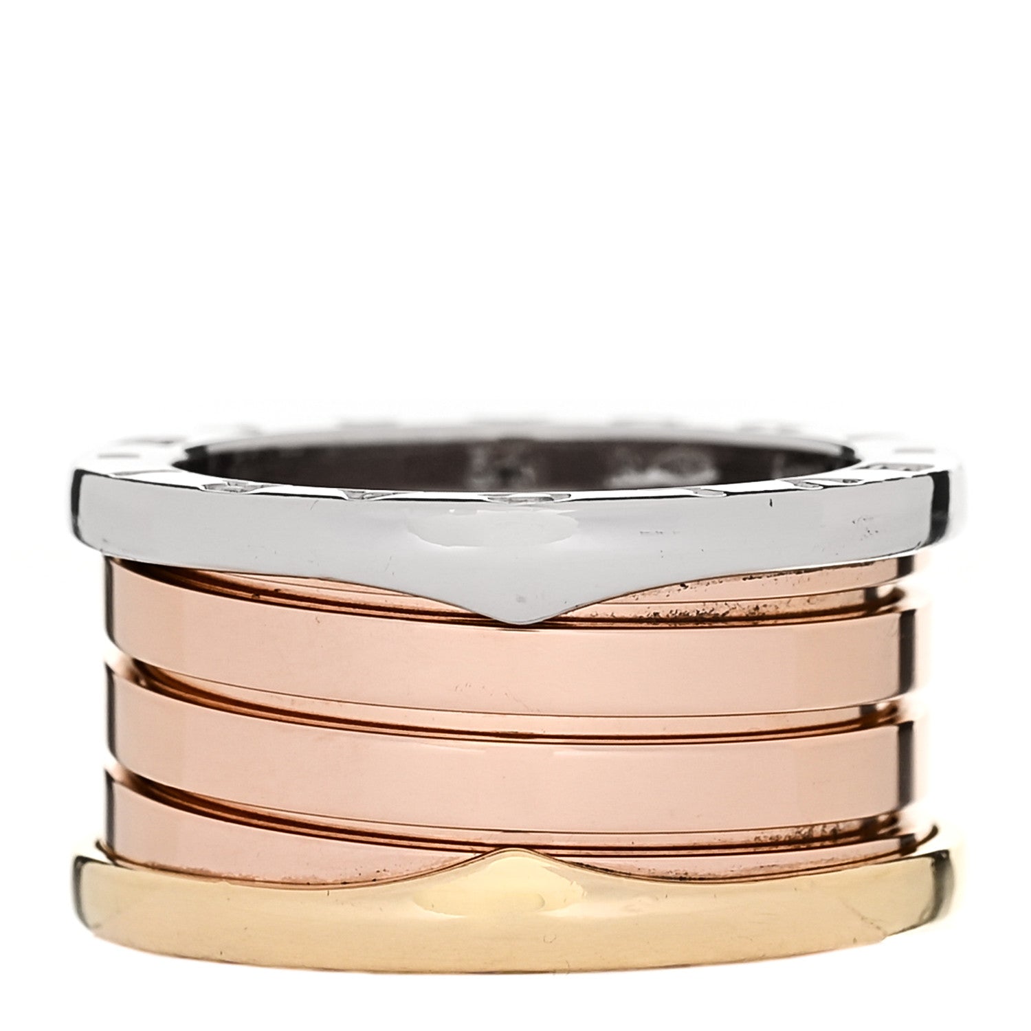 Bulgari 18K Rose White Yellow Gold B.Zero1 Four-Band Ring 51 5.75 1 of 7
