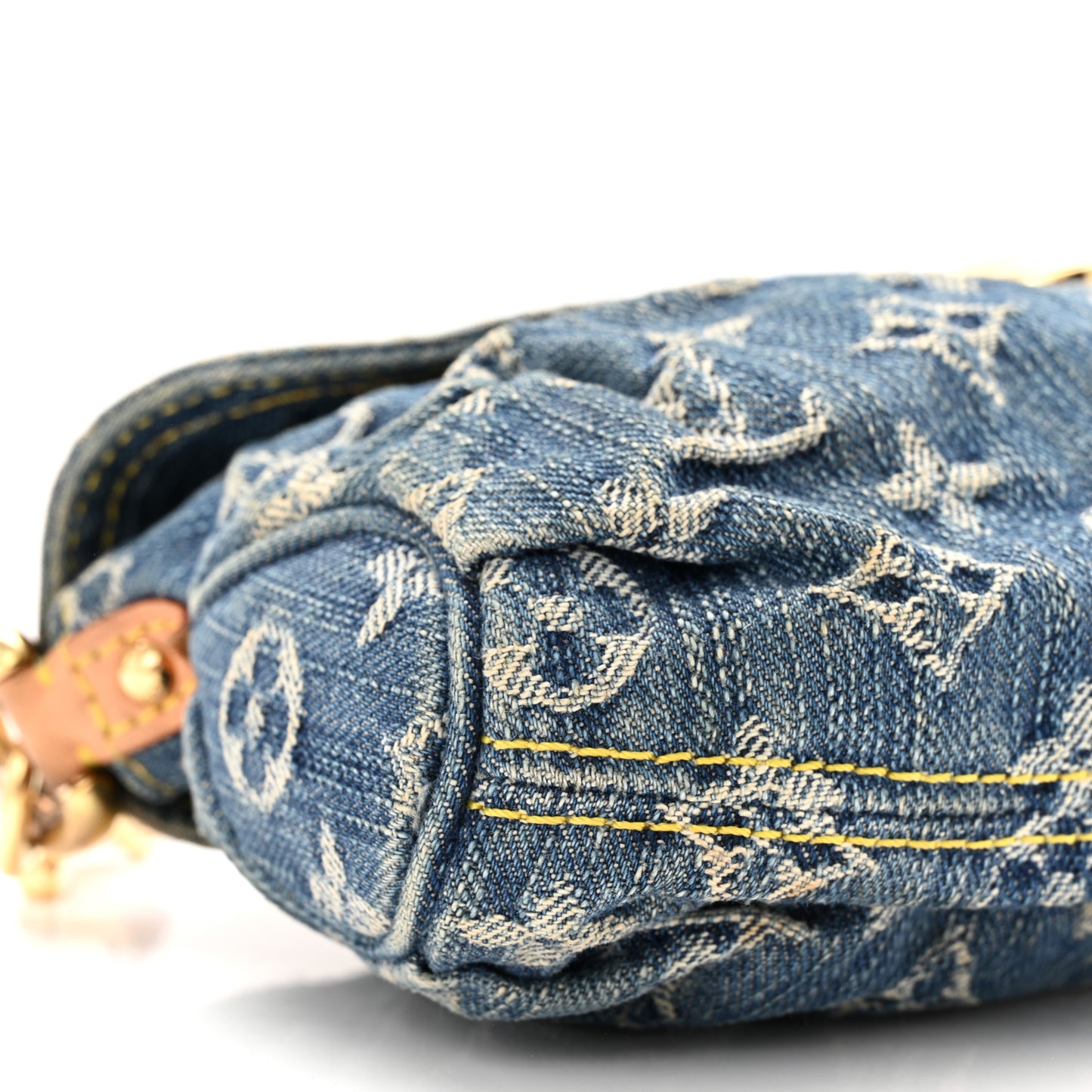 Monogram Denim Mini Pleaty Blue