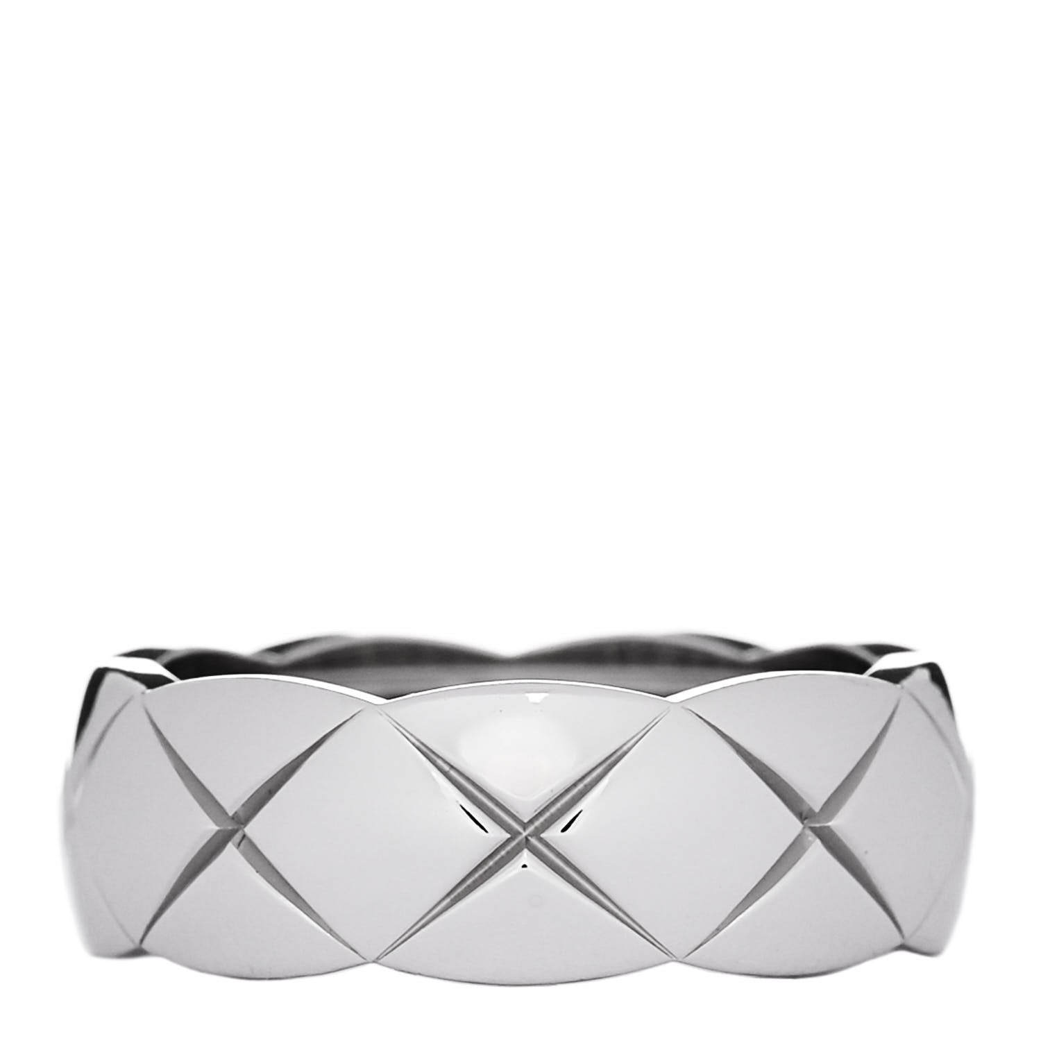Chanel 18K White Gold Small Coco Crush Ring 52 6 1 of 6