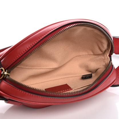 Gucci Calfskin Matelasse GG Marmont Belt Bag 95 38 Hibiscus Red 5 of 9