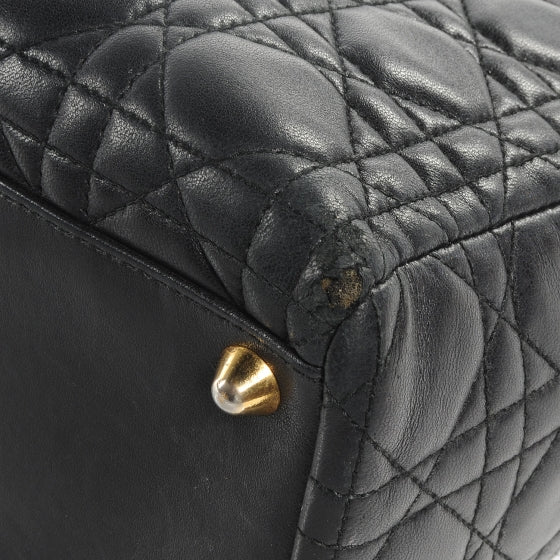 Lambskin Cannage Large Lady Dior Black