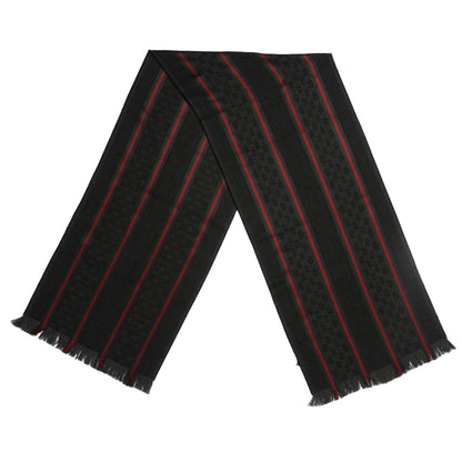 Gucci Silk Wool Monogram Web Scarf Black 1 of 6