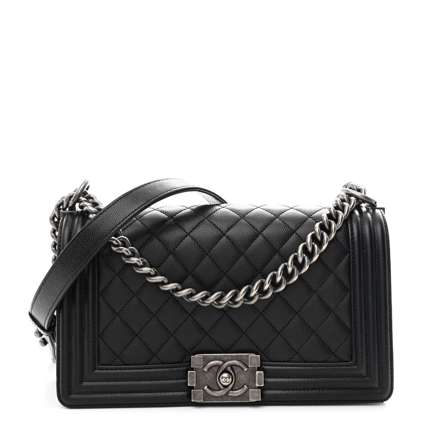 Caviar Quilted Medium Boy Flap Black