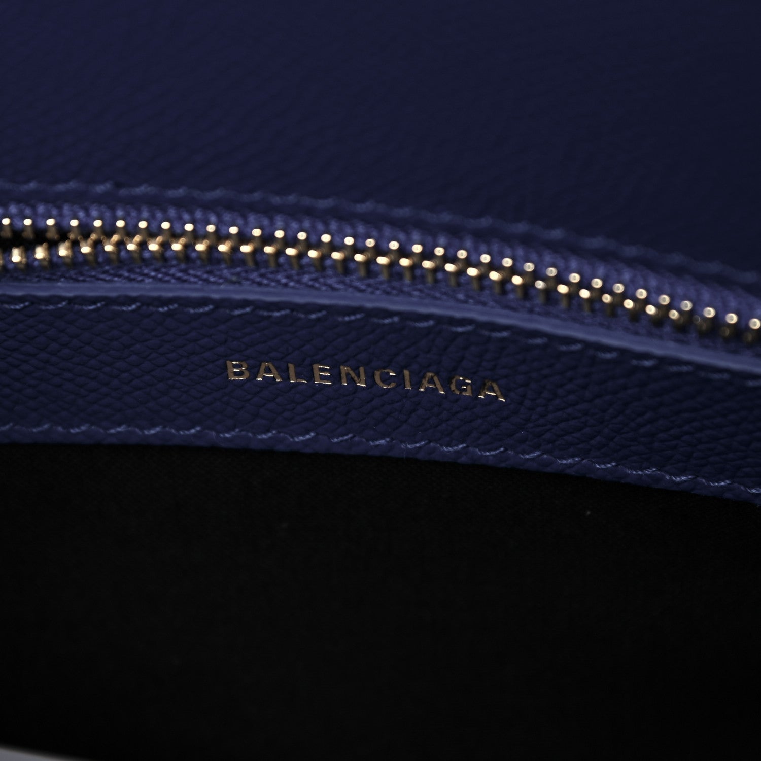 Balenciaga Signature Grained Calfskin Logo S Ville Top Handle Bag Bleu Roi White 6 of 11