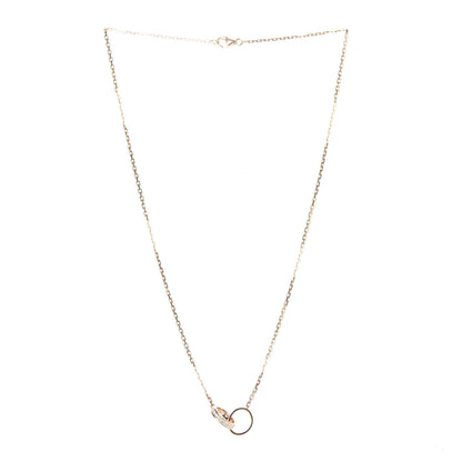 Cartier 18K Pink Gold Diamond Interlocking LOVE Necklace 4 of 7