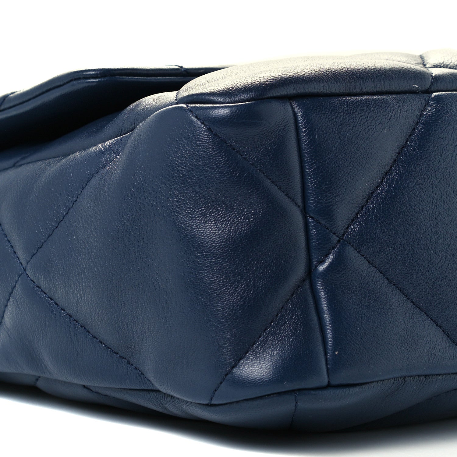 Chanel Lambskin Quilted Large Chanel 19 Flap Navy Blue 9 of 10