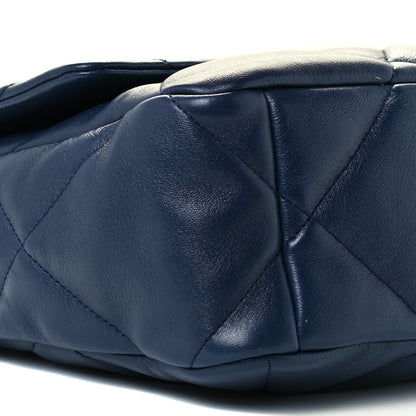 Chanel Lambskin Quilted Large Chanel 19 Flap Navy Blue 9 of 10