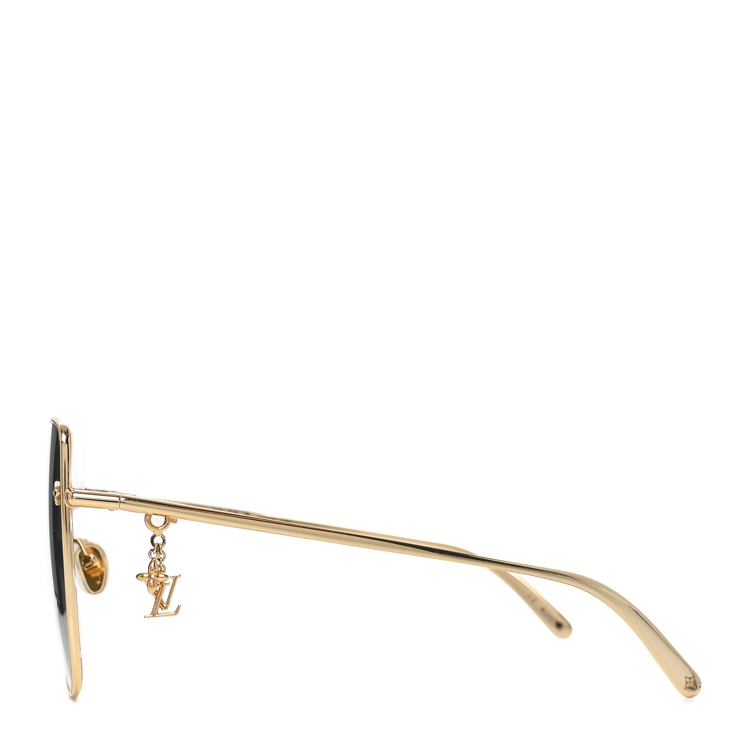 Louis Vuitton Metal LV Charm Cat Eye Sunglasses Z1720U Gold 3 of 8