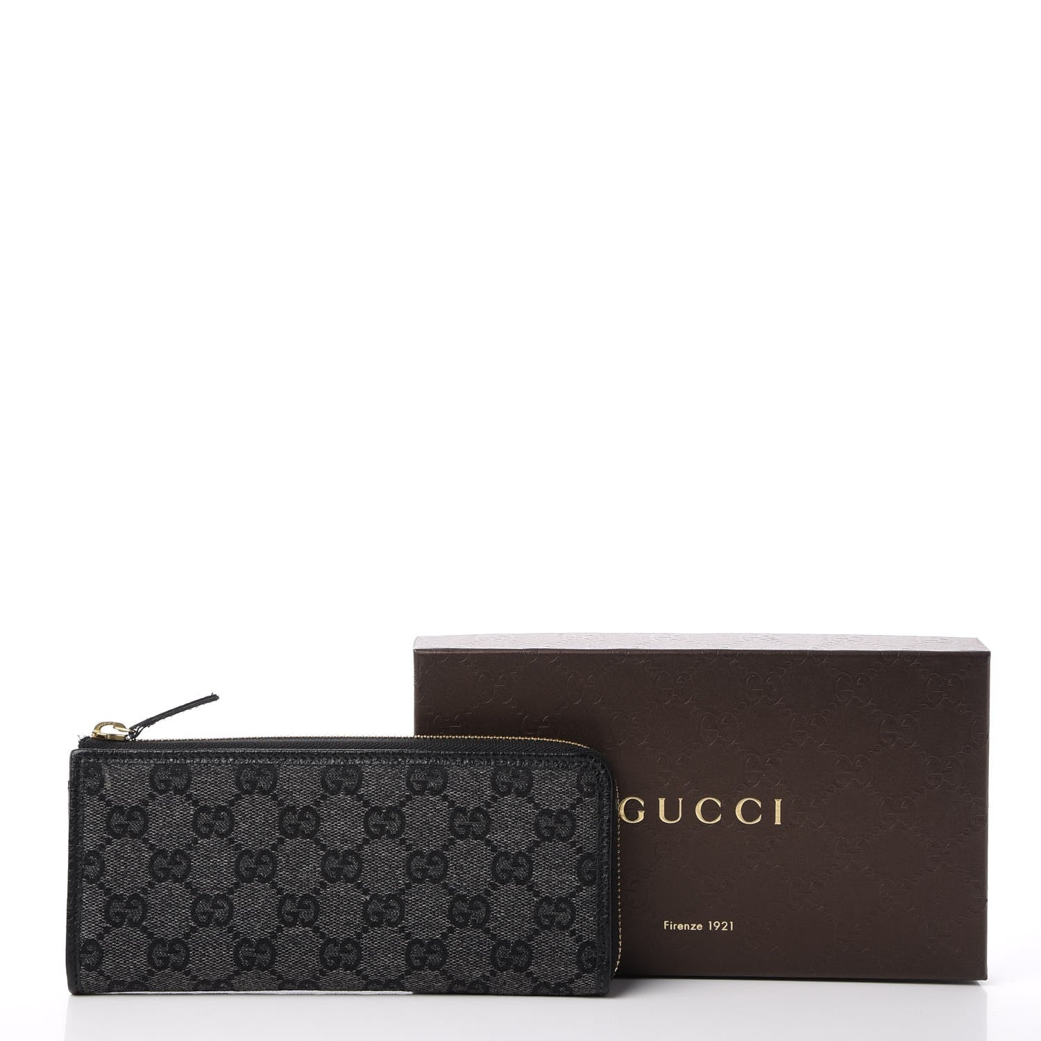 Gucci Denim Monogram Zip Around Wallet Black 11 of 11