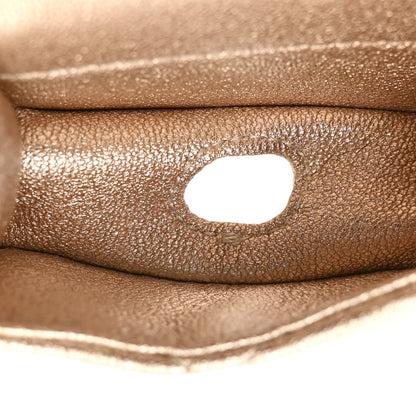 Chanel Metallic Lambskin Quilted Round Clip On Coin Purse Airpods Case Gold 6 of 8