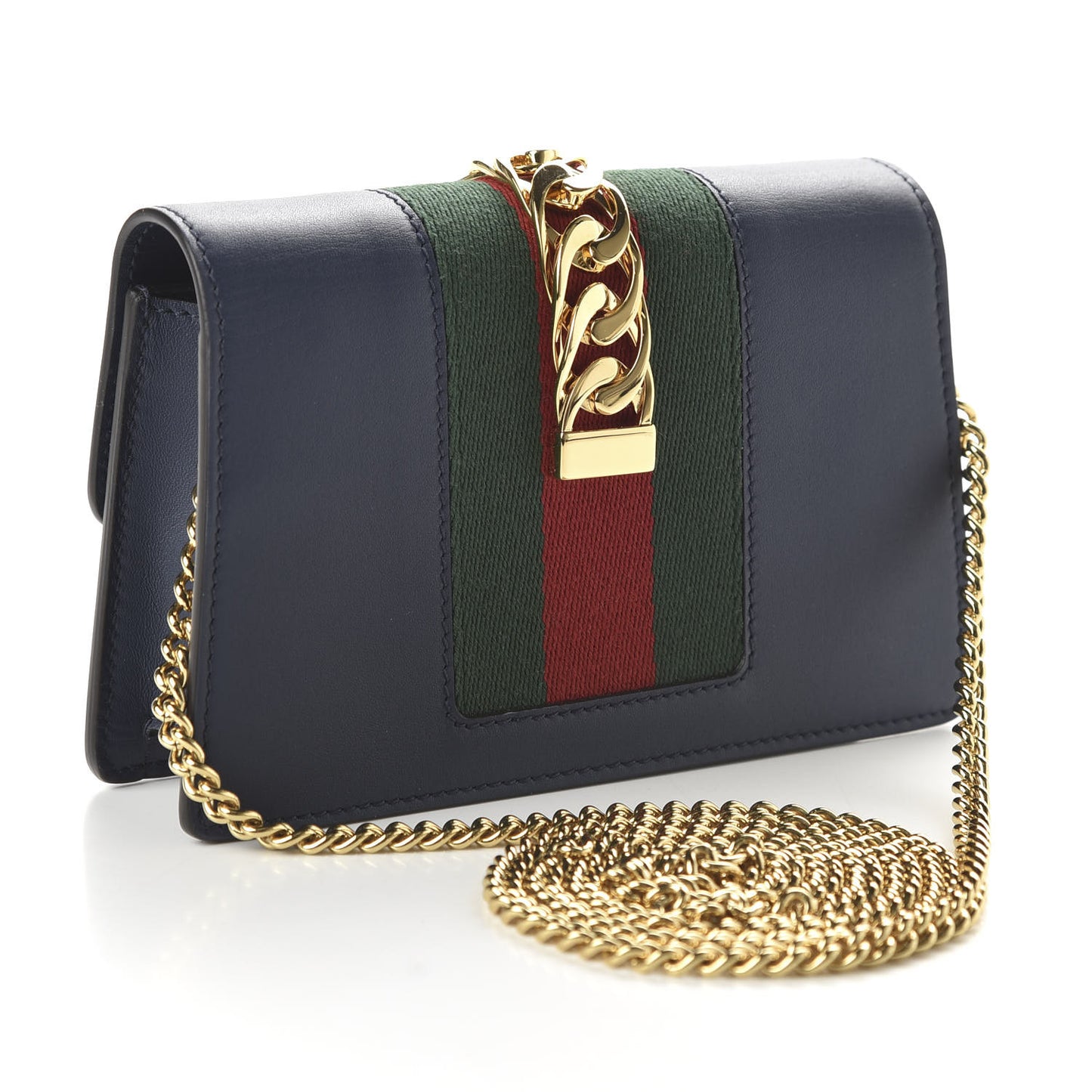 Calfskin Super Mini Sylvie Chain Shoulder Bag Blue