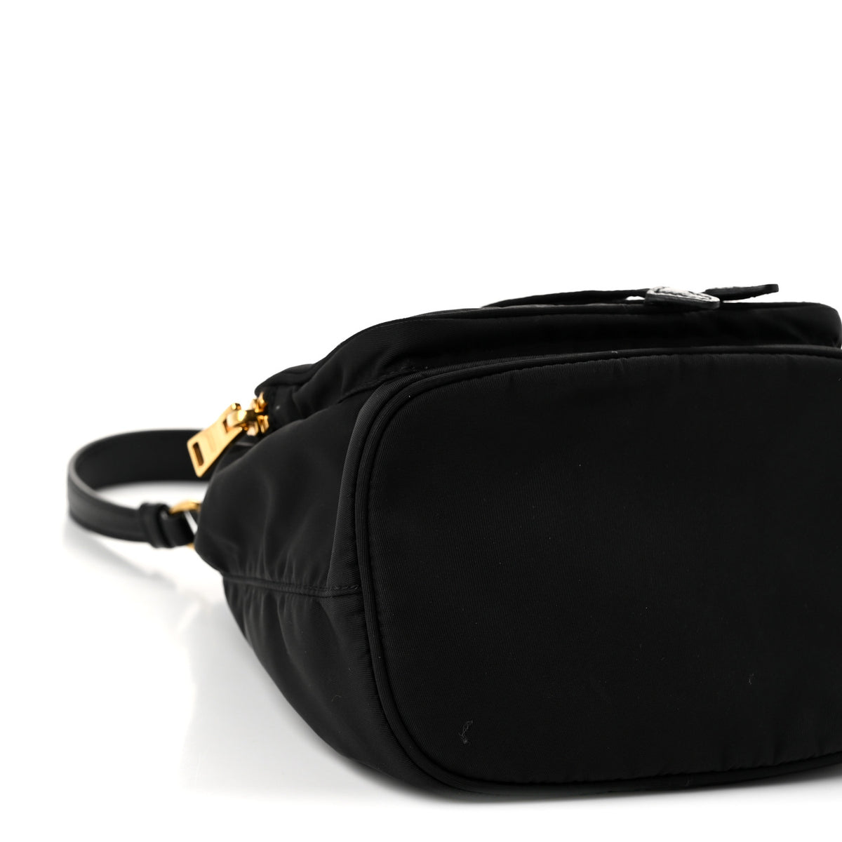 Saffiano Tessuto Nylon Mini Bucket Crossbody Bag Black