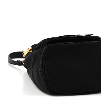 Prada Saffiano Tessuto Nylon Mini Bucket Crossbody Bag Black 10 of 11