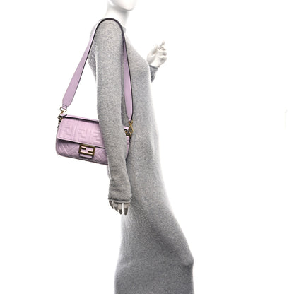 Fendi Nappa FF 1974 Embossed Baguette Anemone 2 of 9
