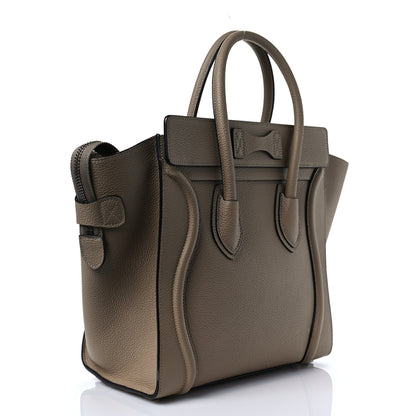 Celine Drummed Calfskin Micro Luggage Souris 2 of 8