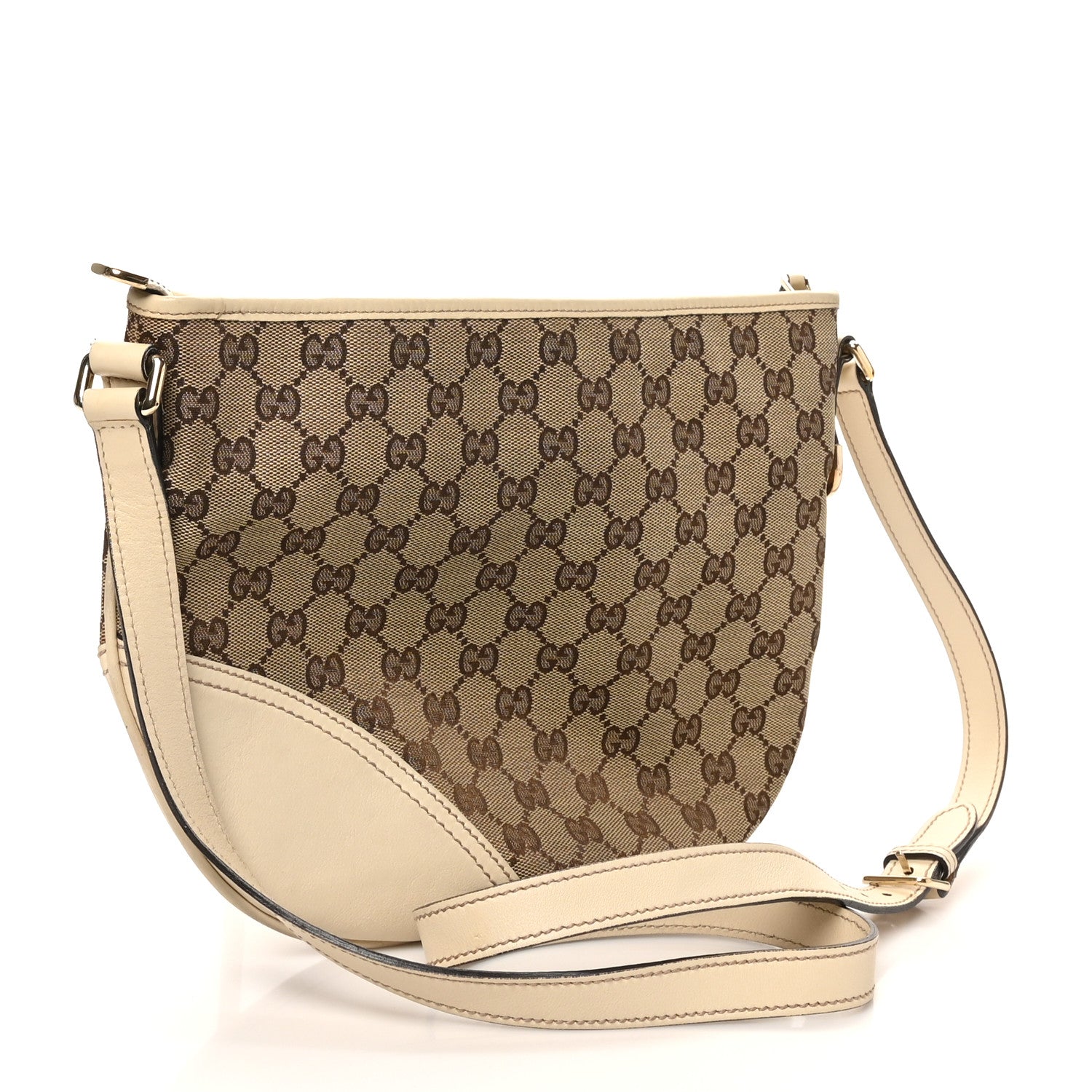 Gucci Monogram Medium New Britt Half Moon Hobo White 3 of 10