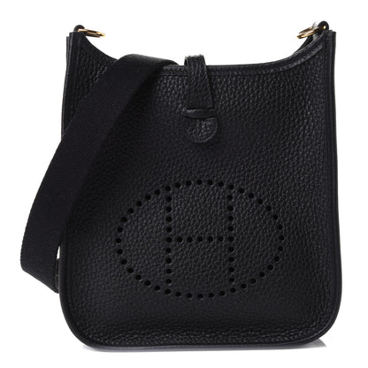 Hermes Taurillon Clemence Evelyne TPM Black 1 of 9