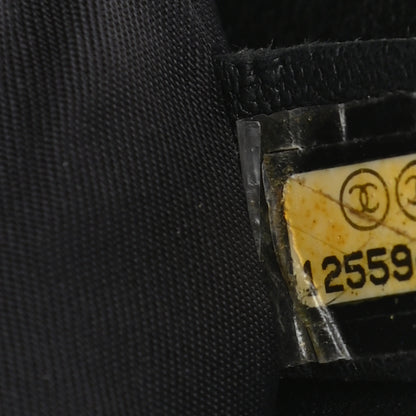 Chanel Coated Canvas Quilted Small Paris Biarritz Tote Black 7 of 13