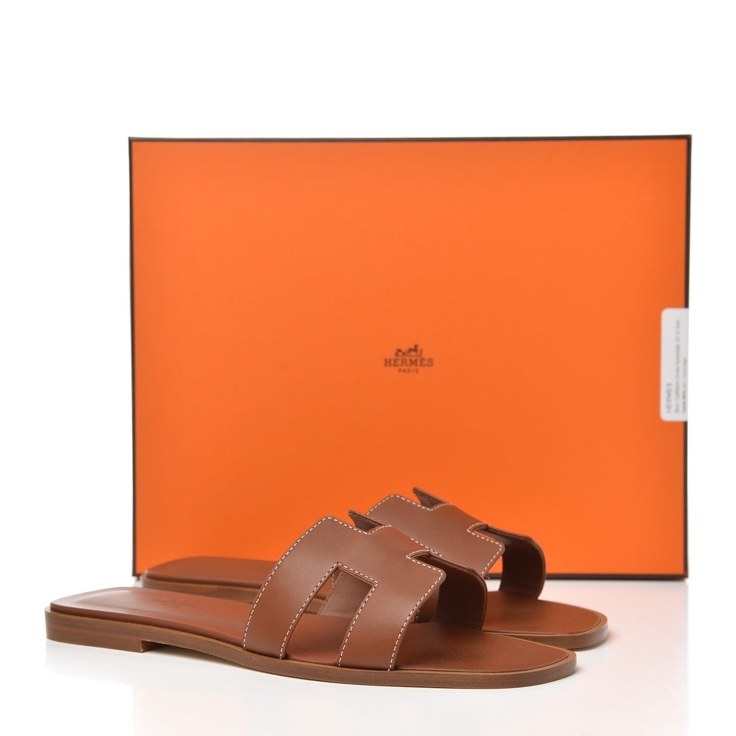 Box Calfskin Oran Sandals 37.5 Gold