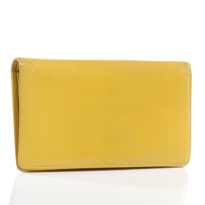 Chanel Leather Yen Wallet Yellow 3 of 9